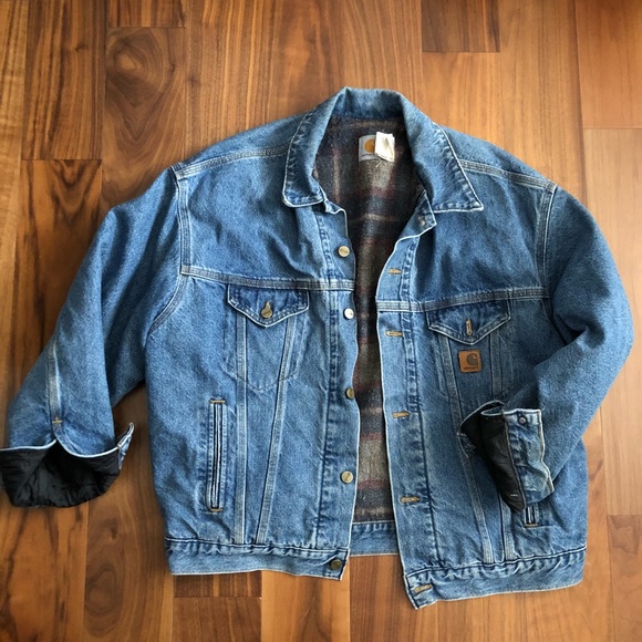 carhartt fleece lined denim shirt